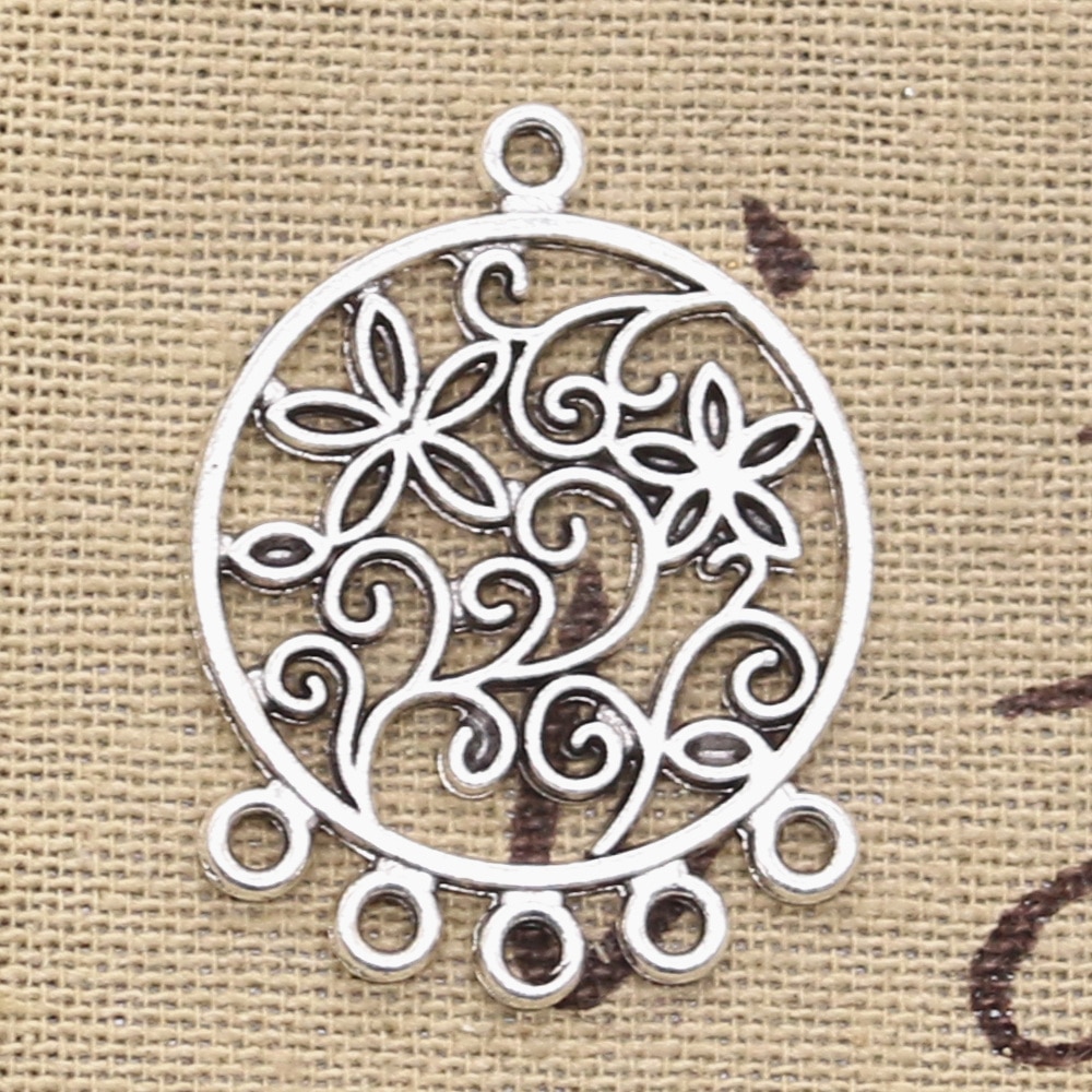 10pcs Charms Native Dream Catcher Connector 35x26mm Antique Silver Color Plated Pendants Making DIY Handmade Tibetan Jewelry