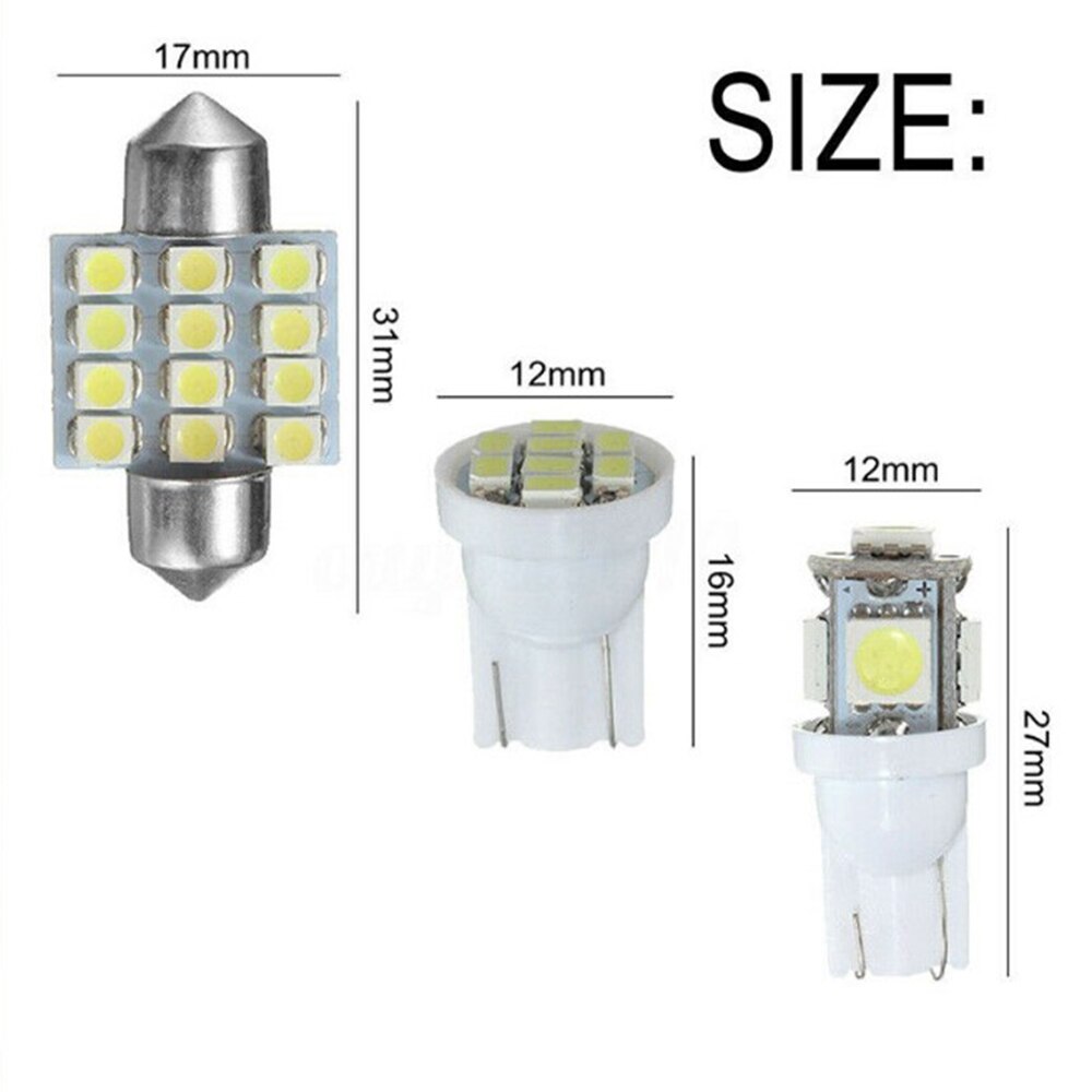 12 smd led led lys 5-t10 5 smd led 4-t10 8 smd bil hvit innvendig tak