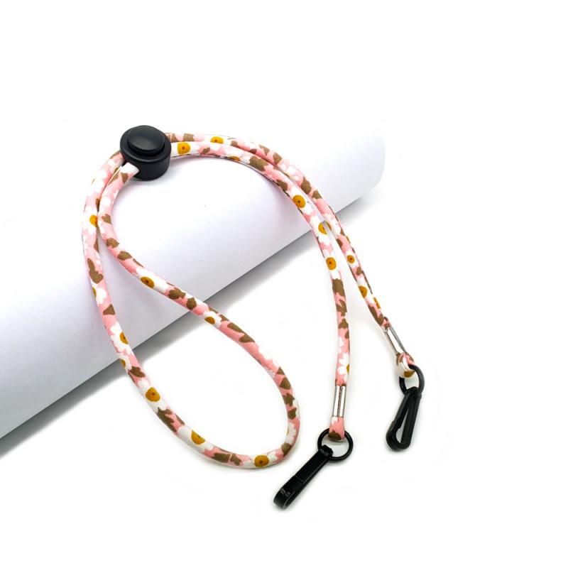 Cuerda ajustable para colgar en la oreja, dos ganchos, para coser mascarillas, cordón, flores: 01