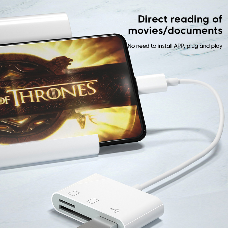 Czytnik kart 3 w 1 typu C Czytnik kart pamięci Micro SD TF Zewnętrzny adapter dysku U do iPhone'a 15 serii Laptop Tablet Konwerter OTG
