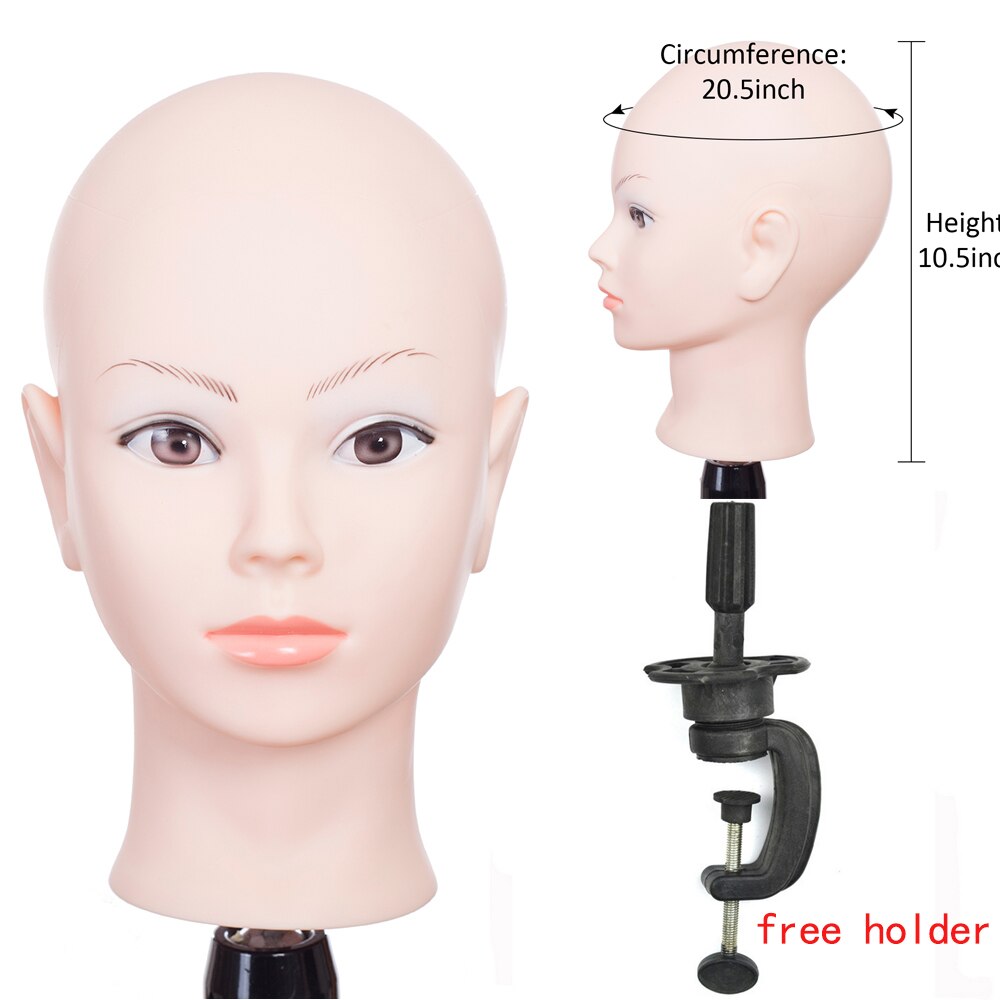 Pruik Mannequin Hoofd Met Stand Kaal Kosmetiek Oefenpop Naaien Hoofd Voor Maken Pruiken Met Gratis Houder Voor Zwarte Vrouwen: bl-5
