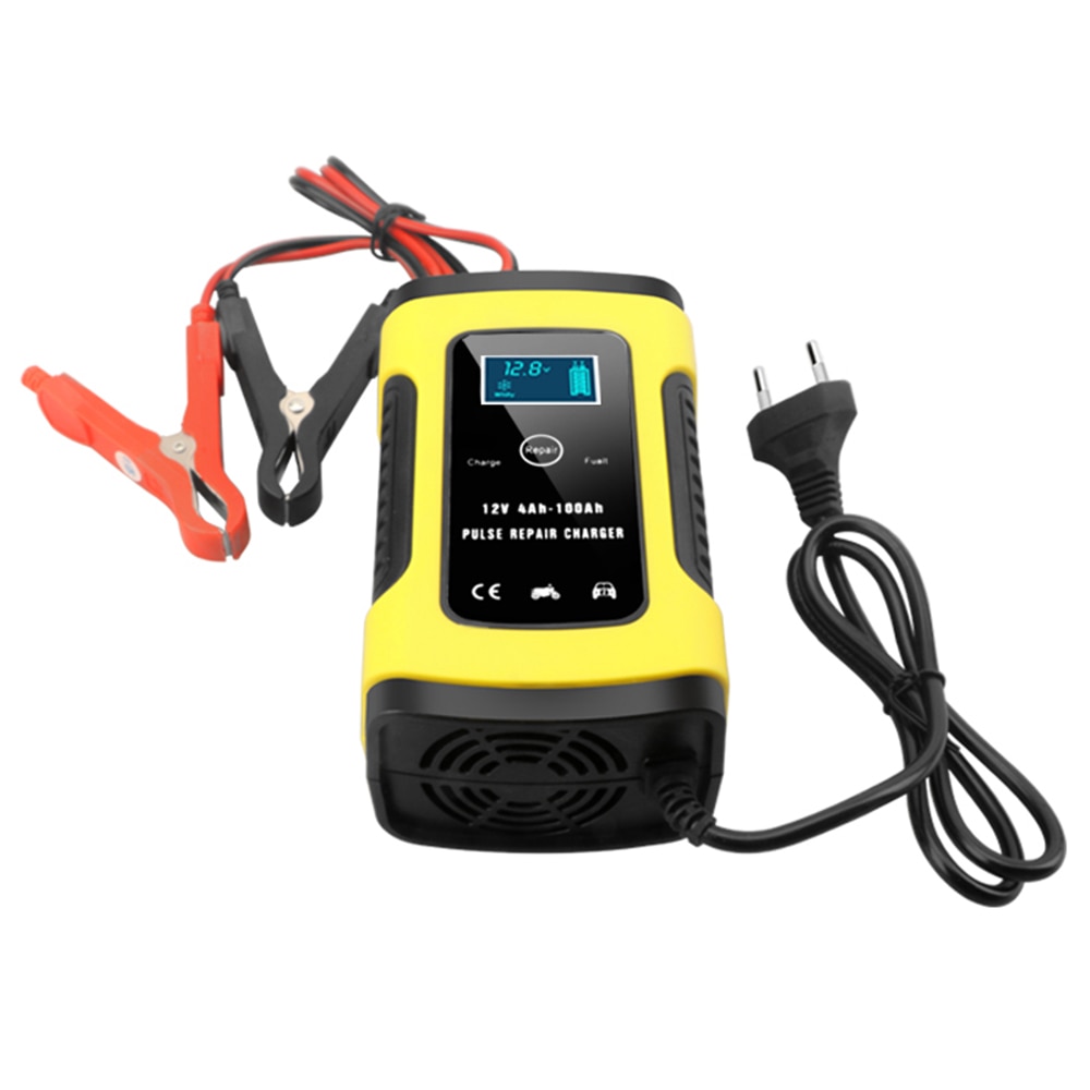 Cargador de batería de coche 110V a 220V a 12V 6A LCD rápido inteligente para Auto coche motocicleta plomo-ácido carga automática de baterías
