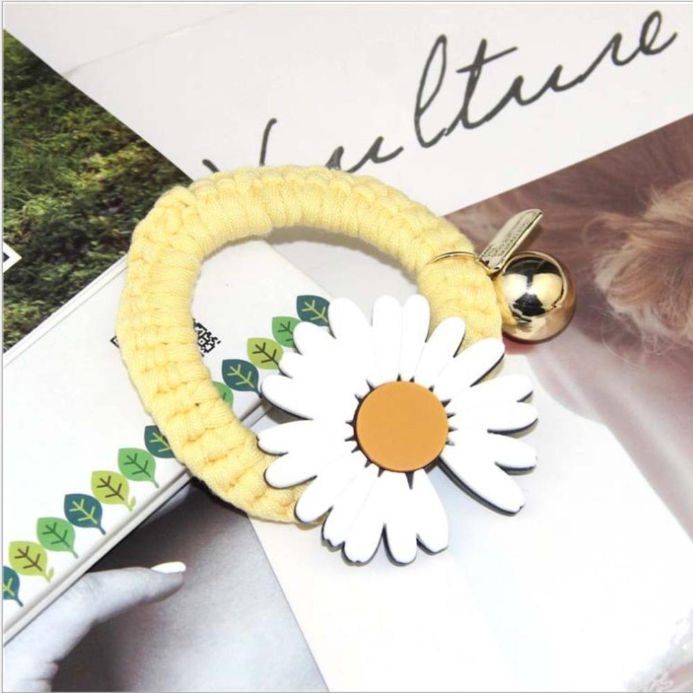¡Novedad de primavera y verano! Diadema de goma elástica coreana con de margaritas y flores, diademas de goma para el pelo, diadema para mujer: Yellow