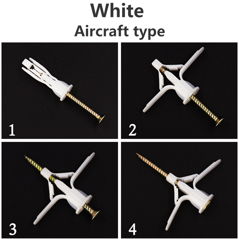 Pack Of 100 White Plastic Wall Anchors – 10mm, For Gypsum, Drywall & Hollow Walls (Screw Fixings)
