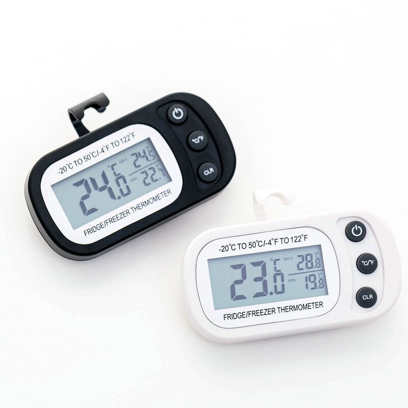 Digital Waterproof Refrigerator Freezer Room Thermometer Max/Min Record Function with Large LCD Display