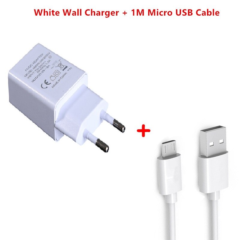 Cargador de viaje para la UE, 1M, Cable Micro USB para Alcatel 7/U3 /5V/1/3L/1C/1X3X/3/3V/Verso/3C/A3 Plus/U5 HD/U50/A7 XL: Whtie Charge miCable