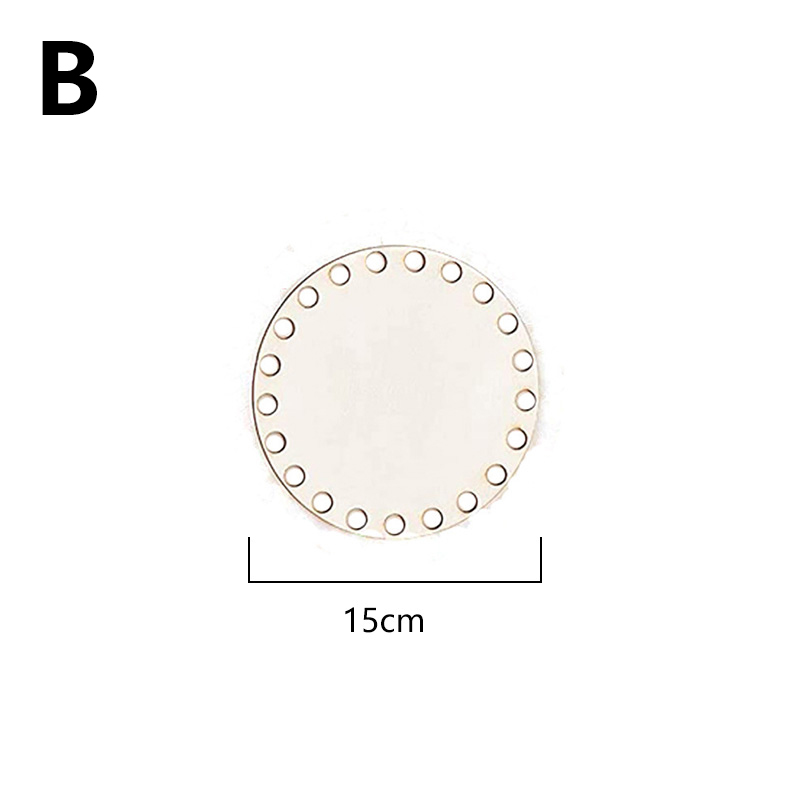 1Pc Houten Haak Mand Base Onvoltooide Blanco Ronde Kruissteek Gesneden Hand Geweven Diy Ambachten Baske Houten Ronde bodem: Teak