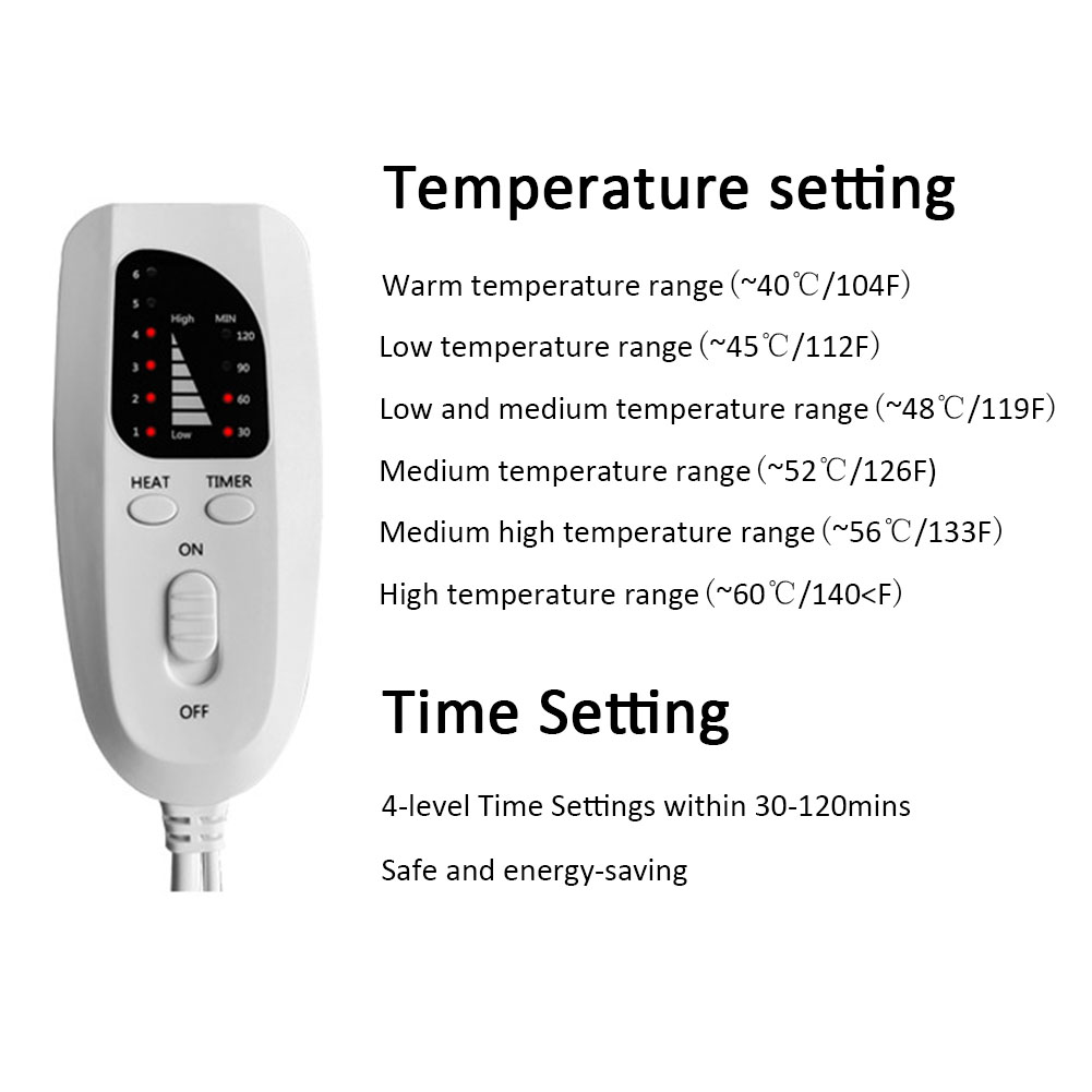 Manta eléctrica de 40x30cm para calentar el Abdomen, almohadilla temporizador de invierno, almohadilla de fisioterapia inteligente para cintura, temperatura ajustable, calor en el cuello