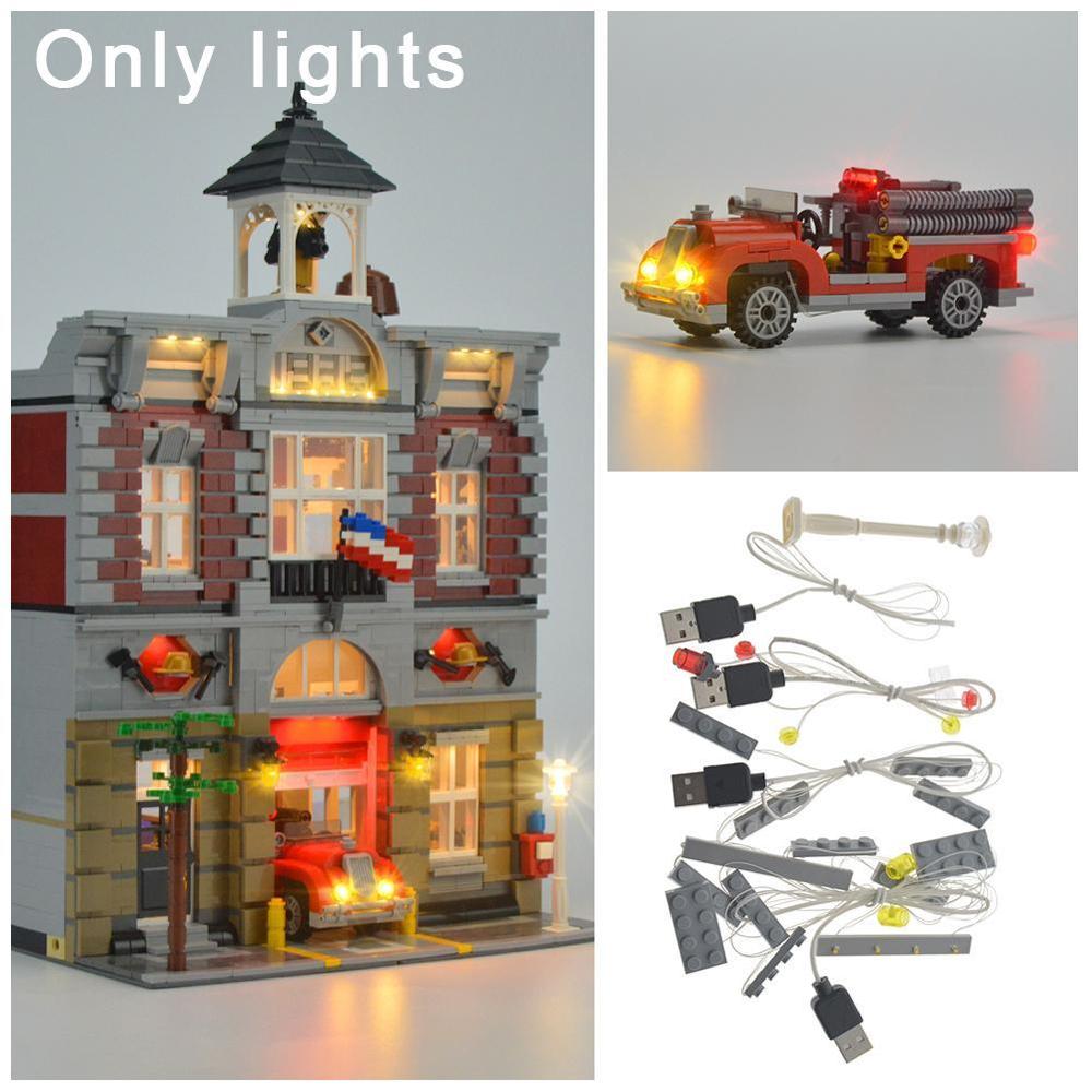 Voor Toepassing Op 10197 Fire Station Brandweerwagen LED Verlichting Is Compatibel Met 10197 Baksteen Verlichting (Alleen Lichten)