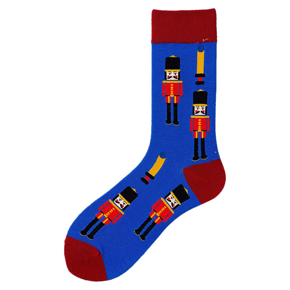 Calcetines divertidos de algodón peinado para Hombre, calcetín con de corona, Big Ben, Noria, tetera, autobús, doble piso