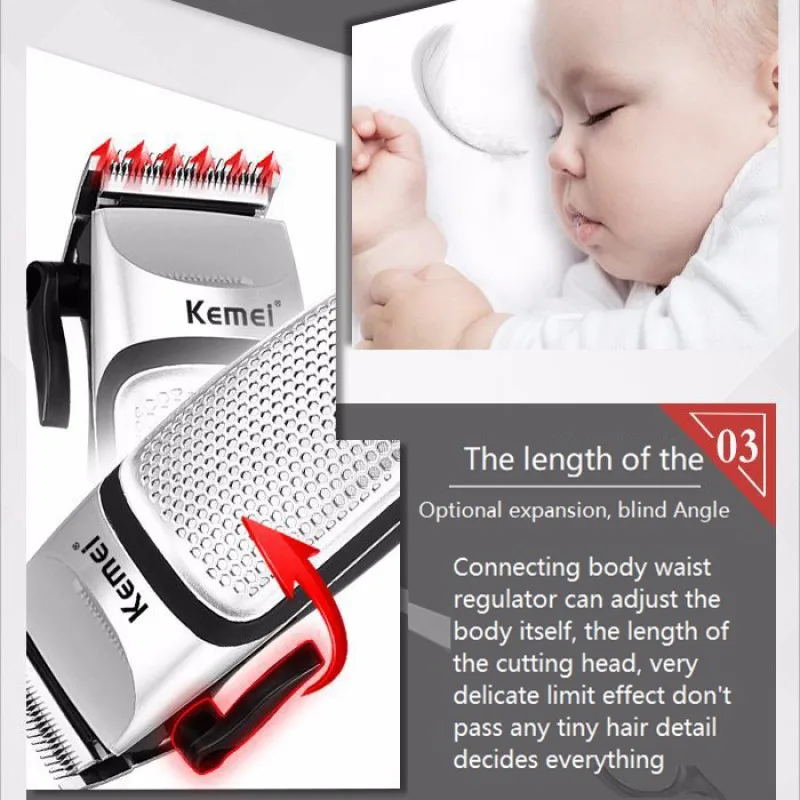 Kemei KM-4639 Electric Clipper Hair Clippers Trimmer Household Low Noise Beard Machine Personal Care Haircut Tool