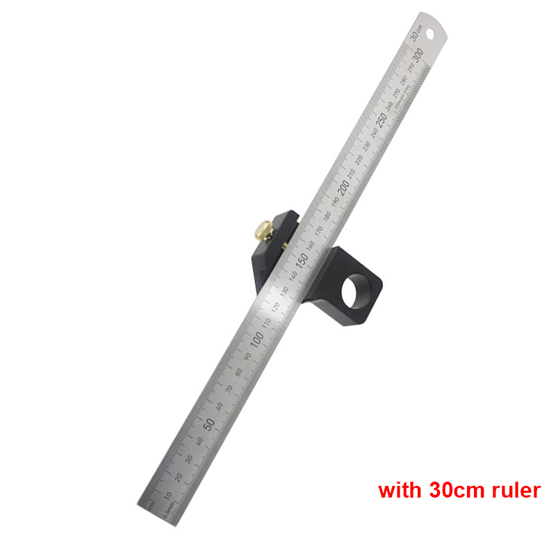 Angle Scribe Ruler Positioning Block Woodworking Line Locator Steel Ruler Fixed Ruler Carpenter Scriber Gaug Woodworking Tools: type4with ruler