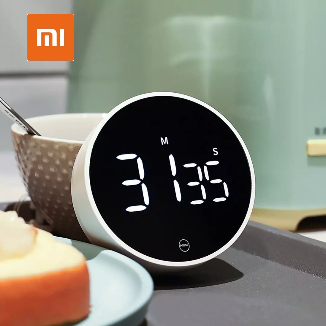 Xiaomi Mijia Miiiw Digitale Kookwekker Magnetische Countdown Timer Met 3 Volume Niveaus 2 Antislip Pads Ei Met grote Led Scherm