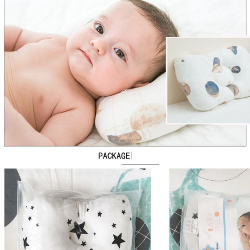 Cute Baby Pillow Cotton Anti-Head Stereotype Safe Four Seasons Universal Newborn Soft Anti-Spitting Milk 0-6Years