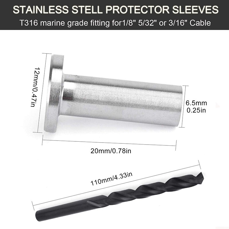 82- pack beschermhoezen ring voor 1/8 inch kabeldekleuning kabelhoezen houten paalbeschermer met boor