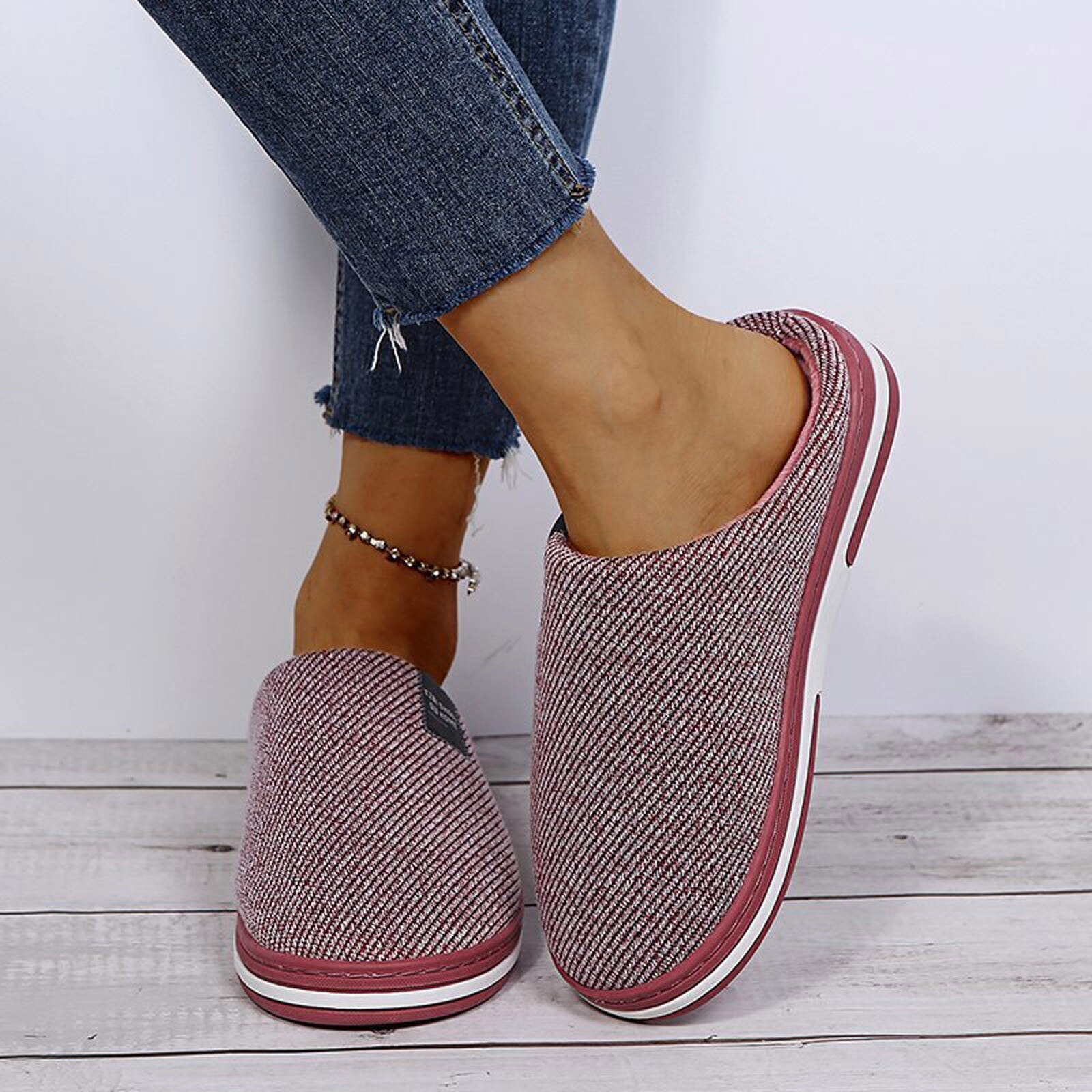 Klapki damskie kapcie z bawełny jesienią i zimą domu grube podeszwy ciepłe klapki pluszowe ciepłe buty zapatos de mujer zapatos