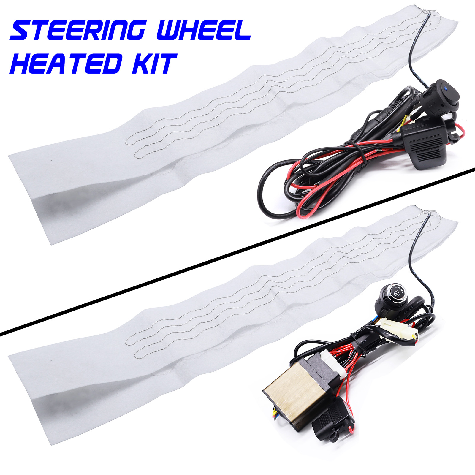 130 cm Universal Auto Beheizte Lenkrad Abdeckung Heizung DIY Kit Pad Winter Mit Schalter Hand Wärmer 12 V thermische Zubehör
