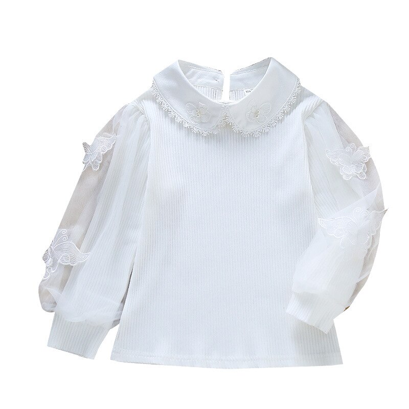 Aangekomen Lente Herfst Kinderen Kleding Chiffon Shirt Solid Kids Studenten Meisjes Kleding 2-12year