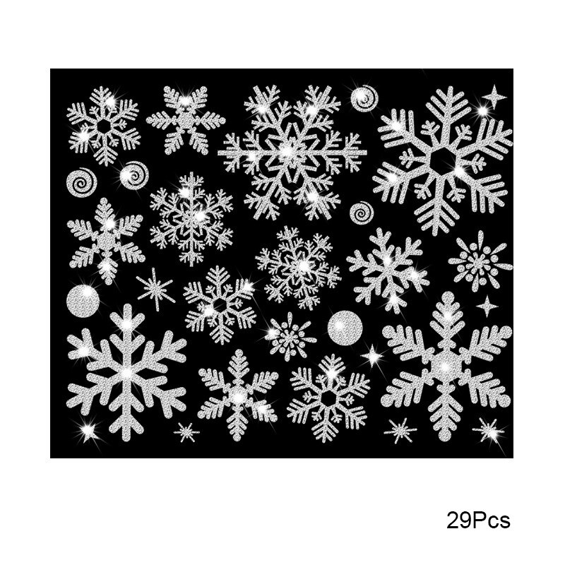 Gold/Silver Snowflake Electrostatic Sticker Window Kids Room Christmas Wall Stickers Home Decoration Year Wallpaper ·