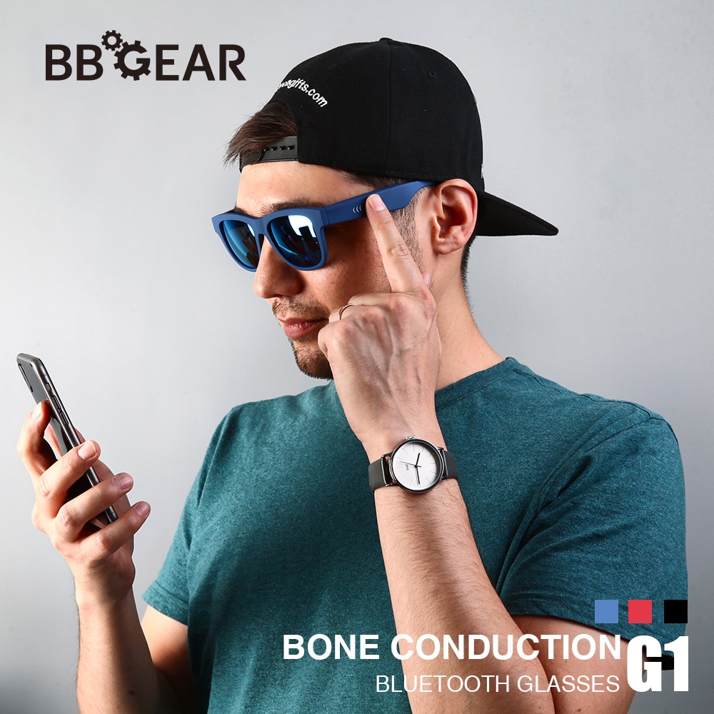 G1 Wireless Bone Conduction Bluetooth Sunglasses w/Mic Hands-Free Call Music Waterproof Smart Sunglasses for iPhone Android