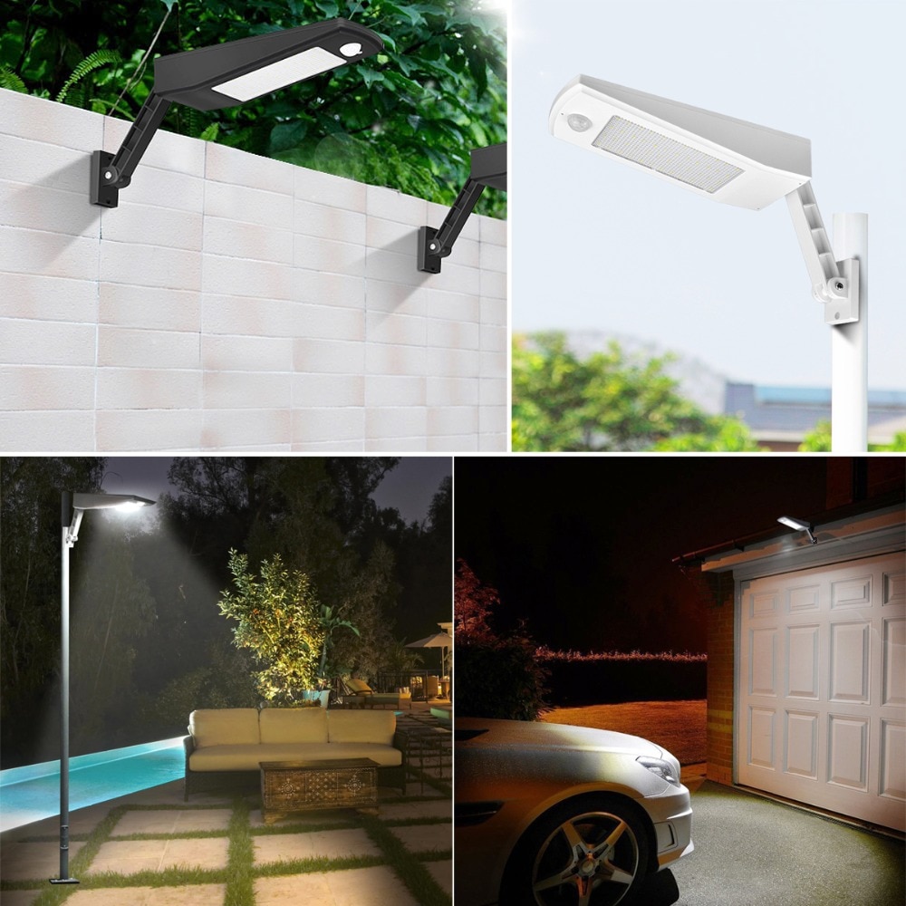 Outdoor Waterproof 48 LEDs PIR Motion Sensor Solar Powered Street light LED Pole Wall Path Light 4Mode 900LM 4500mAh Night light