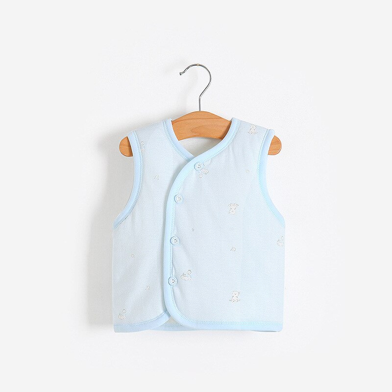 0-2 Years Old Winter Baby Sleeveless Vest Jacket for Girls Boys Cartoon Bear Tops Coat Kid Warm Cotton Vest Outwear Clothes: Sky Blue / 9M