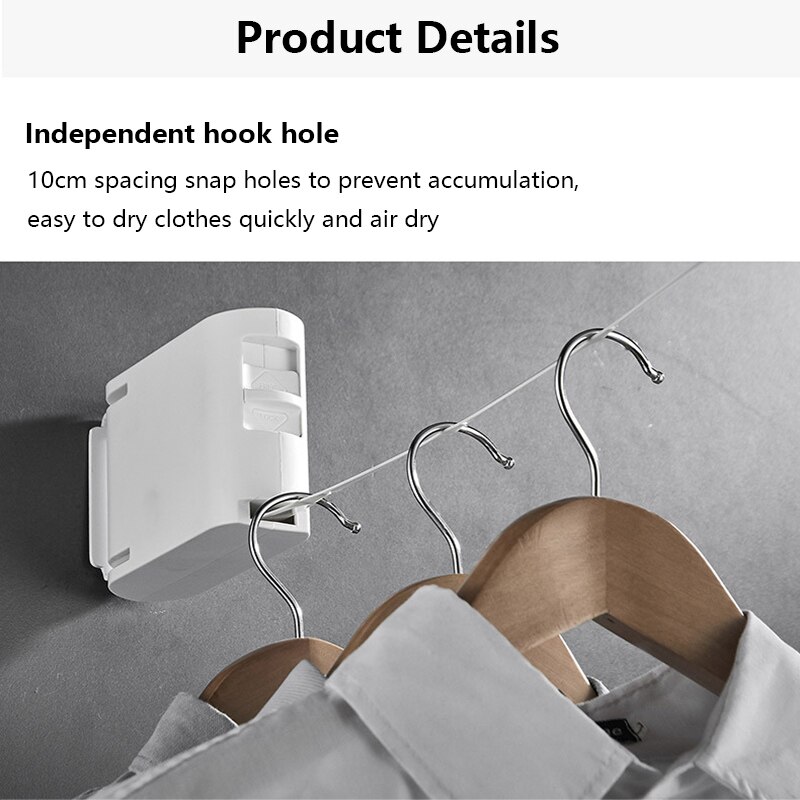 Punch-free 4.2m Telescopic Clothesline Balcony Household Clothes Rack Clothesline For Indoor Outdoor Clothes Drying Quilt Drying