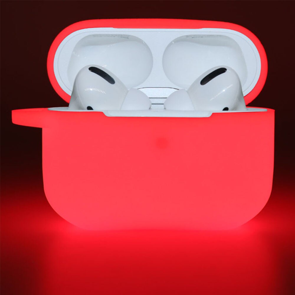 Silikone stødsikker beskyttelsesetui holder skal cover glød i mørket til apple airpods pro trådløst øretelefontilbehør: 04