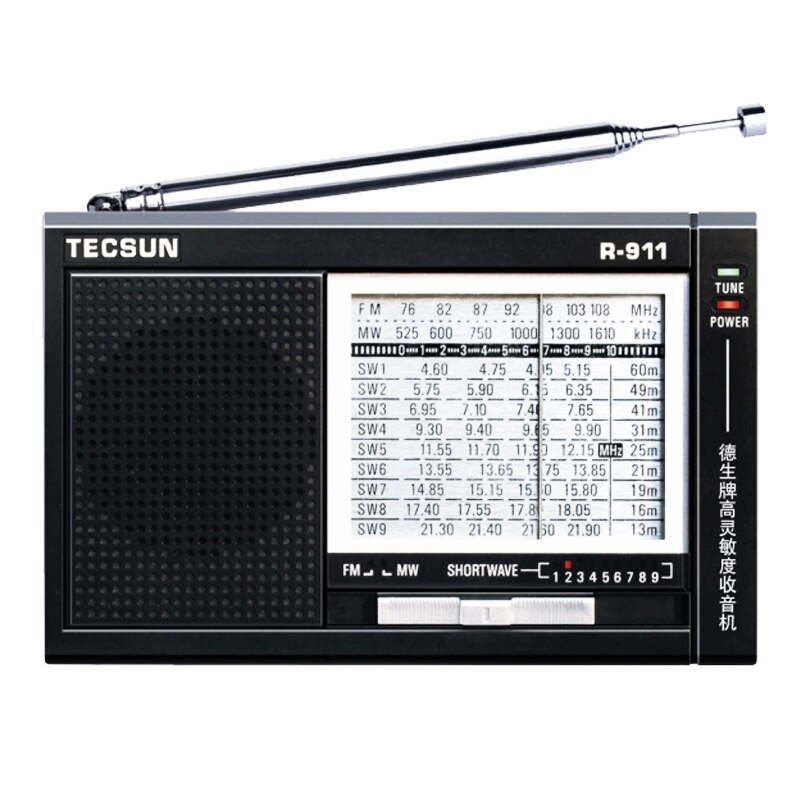 Tecsun-Radio Digital R-911 Worl FM/MW/SW, receptor mundial de 11 bandas, Radio multibanda de alta sensibilidad, receptor Digital de Radio estéreo