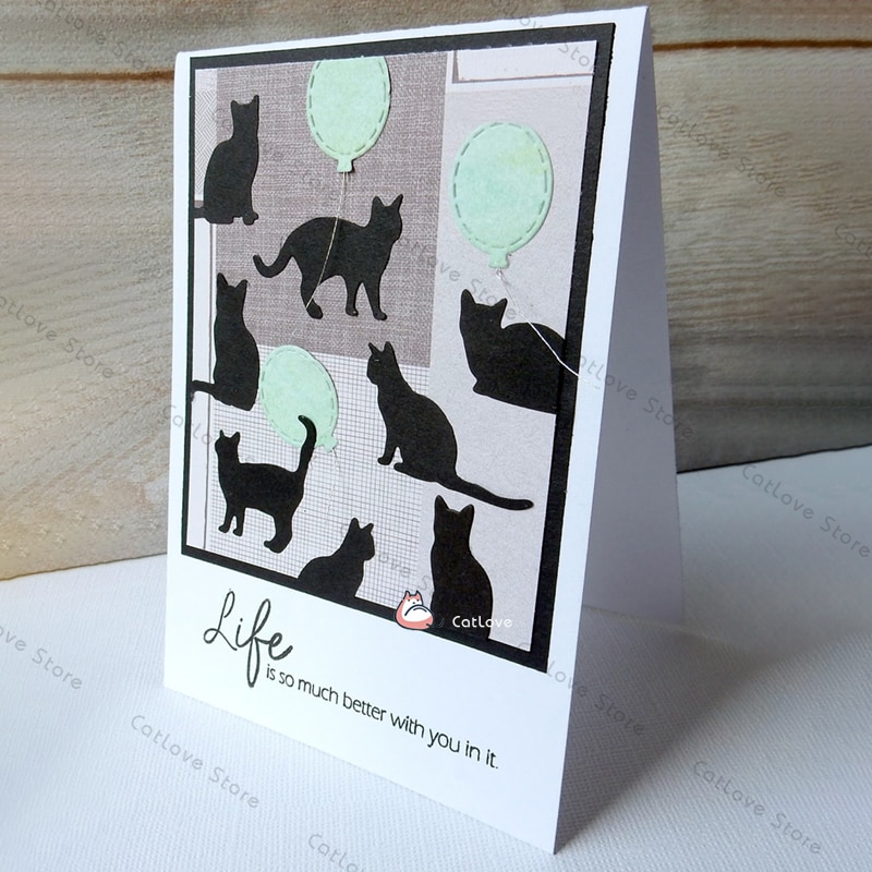 6 Stks/partij Kat Dier Metalen Stansmessen Stencils Voor Diy Scrapbooking Papier Kaart Decoratieve Craft Embossing Die Cuts