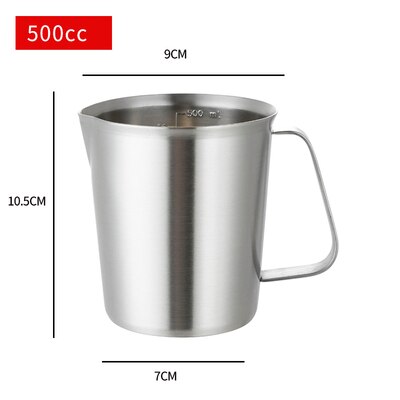 500ml/700ml/1000ml/1500ml 304 rustfrit stål måleskala kop gradueret cylinder mælk te bageæg ske: 500ml