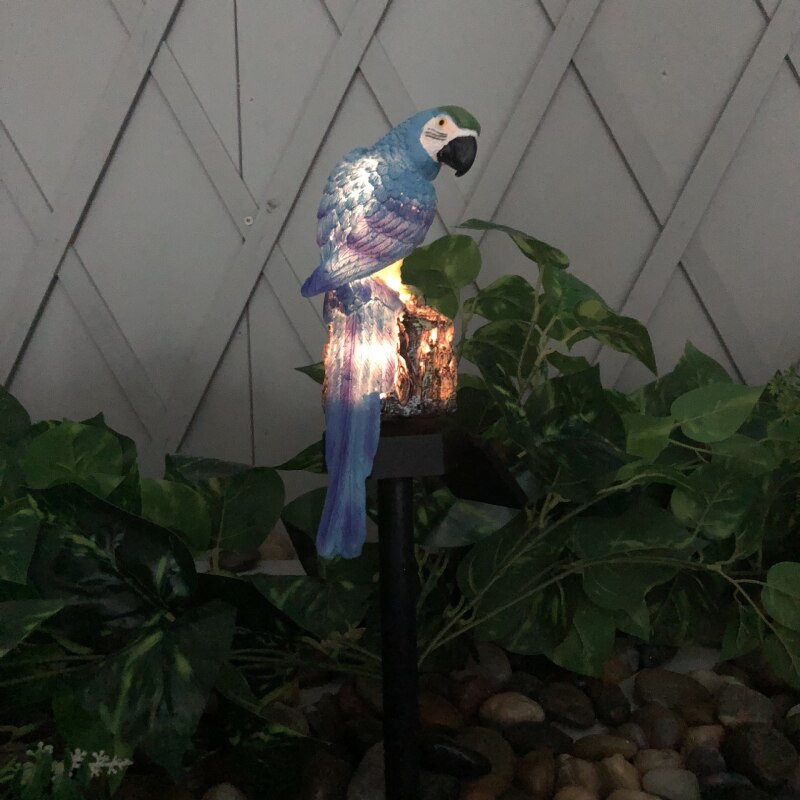 Parrot Solar Light LED Outdoor Lawn Ornament Powered Garden Bird Shape Lighting Waterproof Novelty Lamp