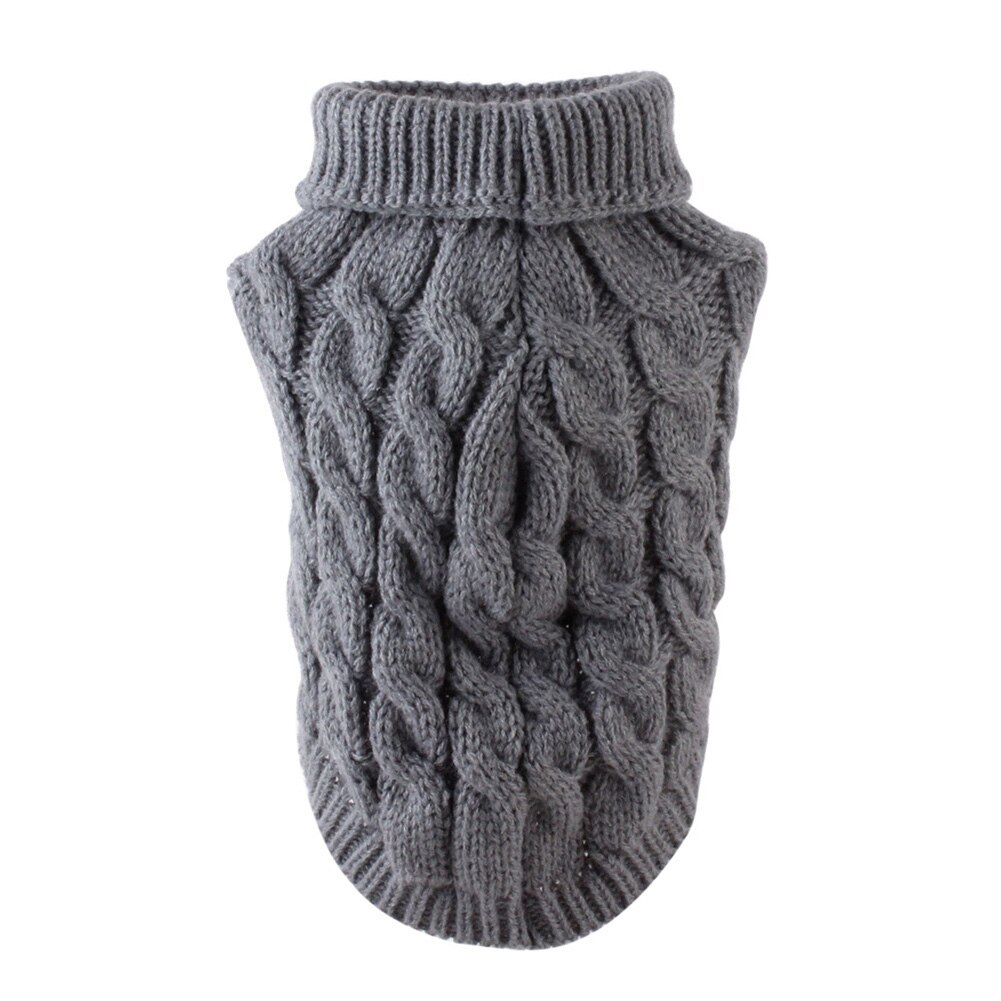 Lille hund strikket jakker sweater kæledyr katte hvalpe frakke tøj varmt kostume beklædning kæledyr sweater hks 99: Grå / L