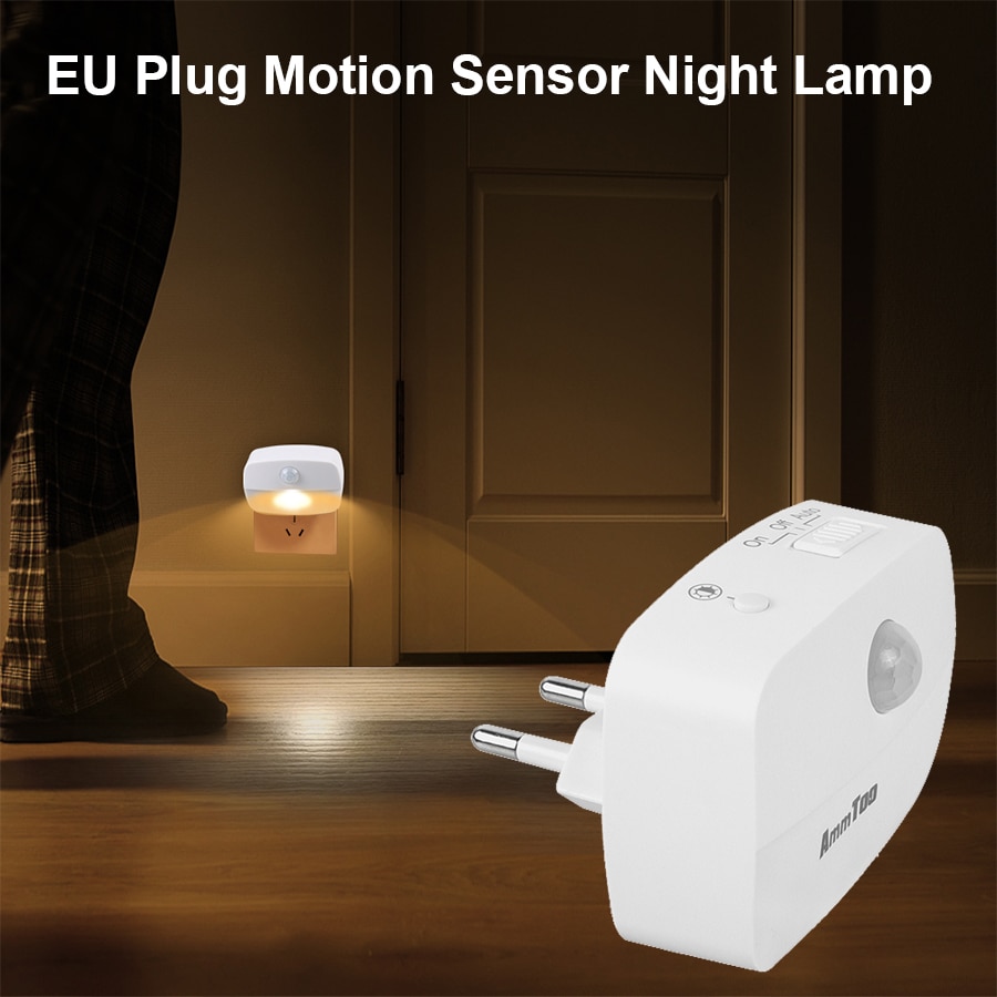 Motion Sensor Led Night Light Eu Plug In 220V Mini Night Lights Voor Thuis Slaapkamer Gang Verlichting Trap Wc bedlampje