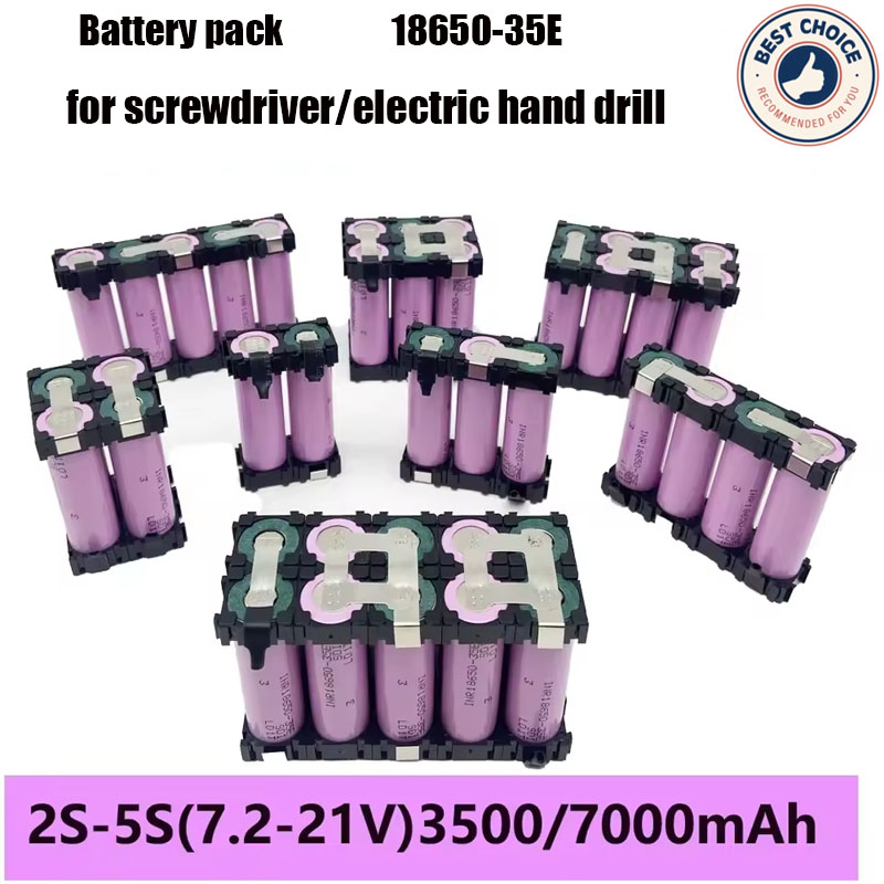 2S1P 3S2P 4S1P~5S2P 6S2P 18650-35E Akku benutzerdefinierte 18650-35E Akku Schweißen 3500 mAh / 7000 mAh Akku 7,4 V bis 25,2 V
