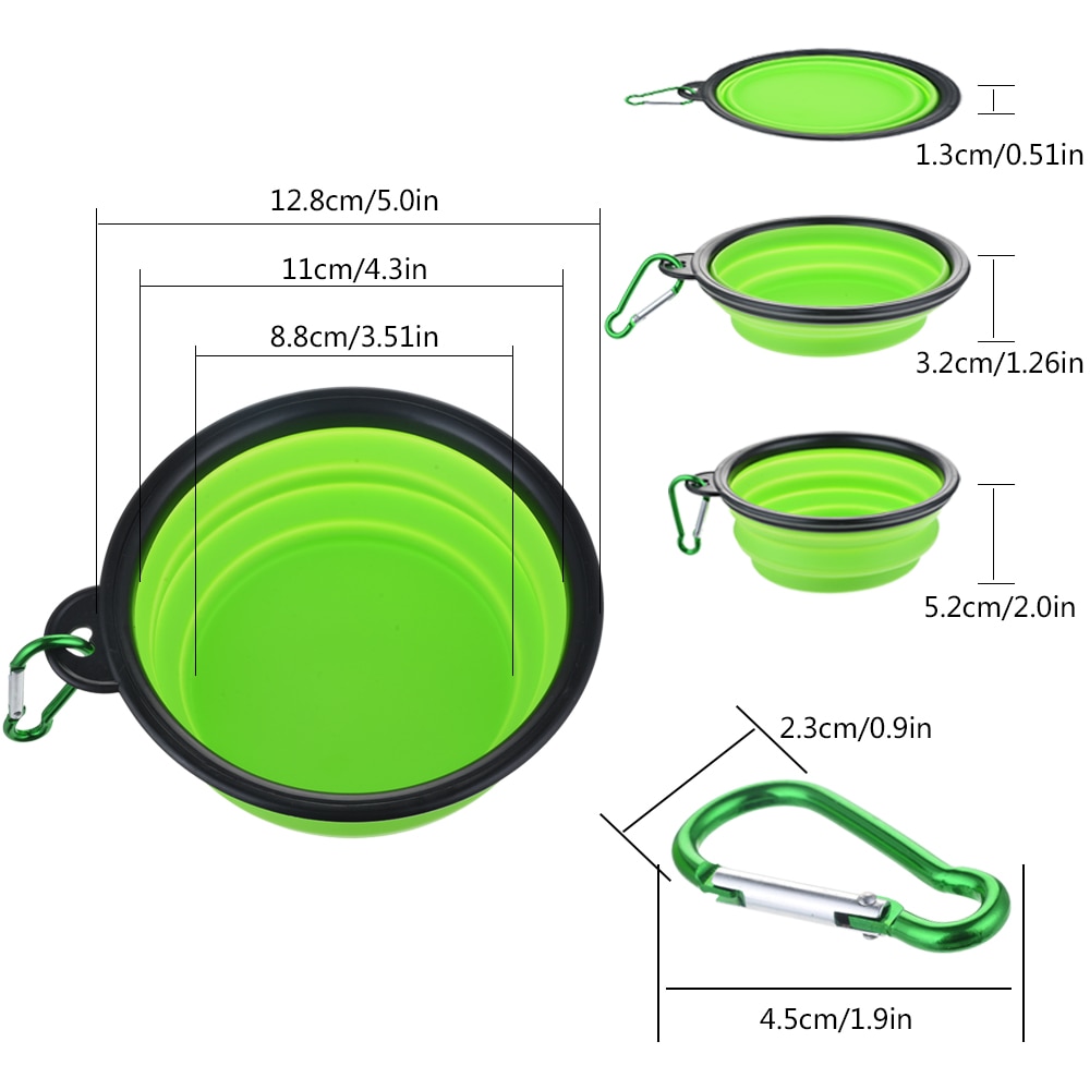 Pet Bowl Folding Silicone Travel Dog Bowls Outfit Feeder Walking Portable Water Bowl For Small Medium Dogs Cat Bowls Accessories: B-7 12.8x5.5cm
