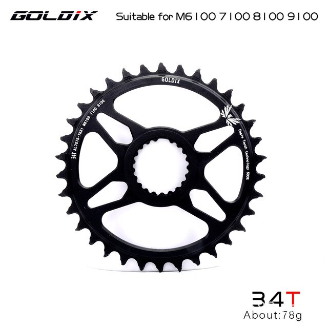 Direct Mount 32T 34T 36T 38T 40T Fiets Kettingblad Mtb Smalle Brede Fiets Kettingwiel Voor deore Xt M7100 M8100 M9100 12S Crankse: 34T