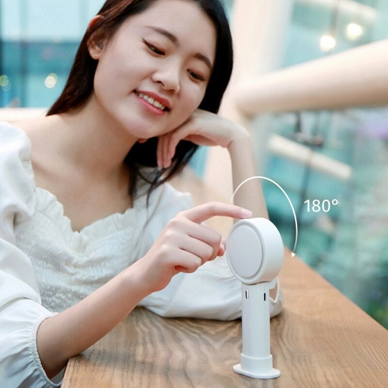 Bladeless Fan Hand Held Fan 2000Mah Portable USB Rechargeable Battery Operated Fan For Home Travel Indoors