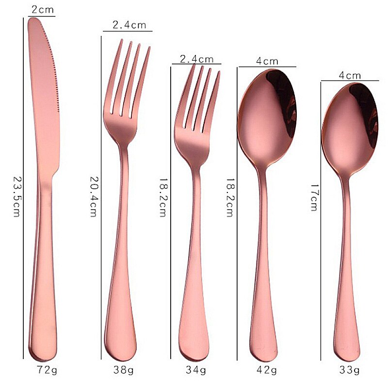 Goud Bestek Set Vorken Lepels Vorken Messen Servies Set Servies Stalen Bestek Set Chopstick Lepel Mes Vork