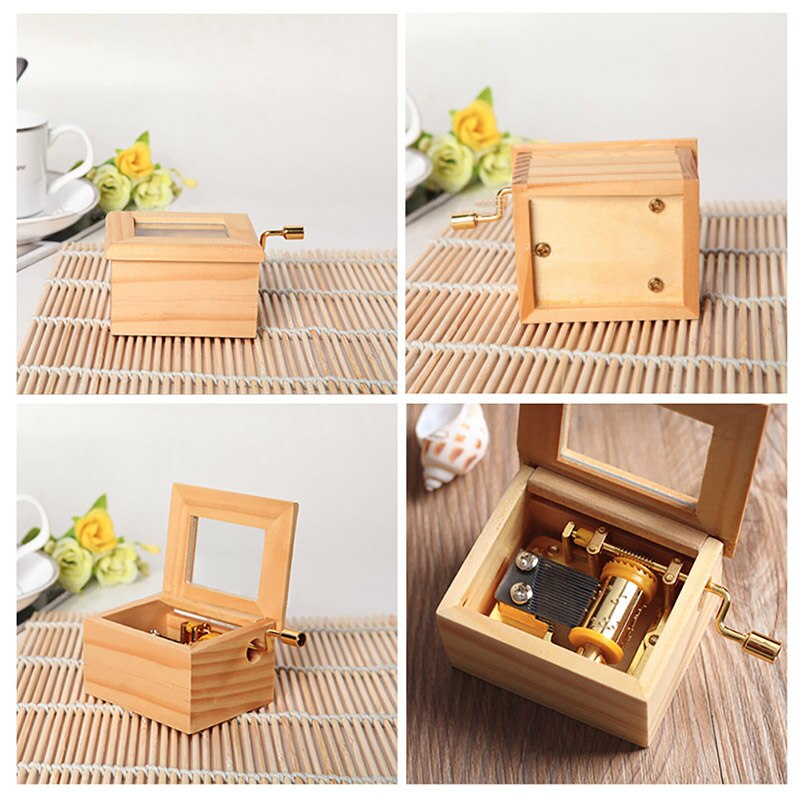 Classic Music Box Classical Wooden Home Decor Birthday Wood Hand Musical Box Happy Birthday