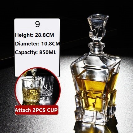 Russland Wodka Karaffe Whiskey Flasche Kristall Glas Wein Bahre Behälter Glasflasche Glas Tasse Heimat Bar Werkzeuge Dekoration: 9