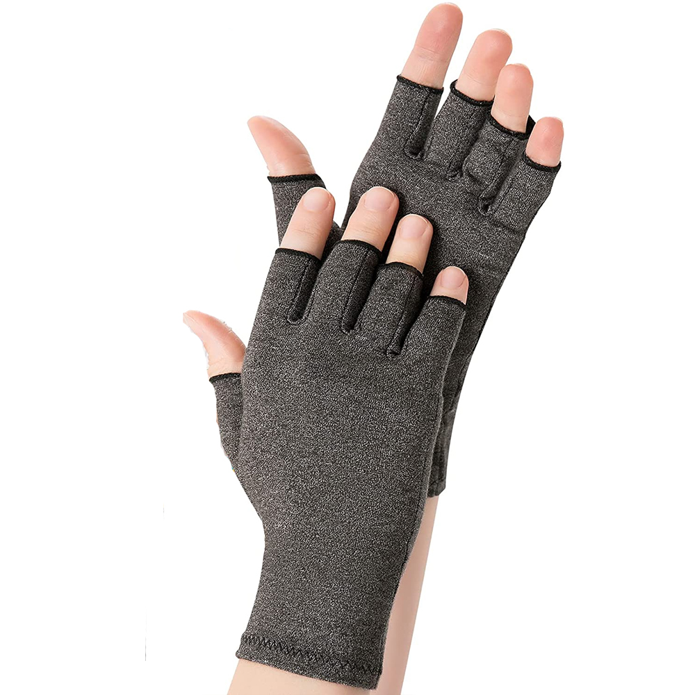 1 paire de gants de Compression pour l'arthrite, pour soulager l'arthrite rhumatoïde, le canal carpien, les douleurs articulaires, gant ouvert sans doigts, soutien du poignet: S / vert clair