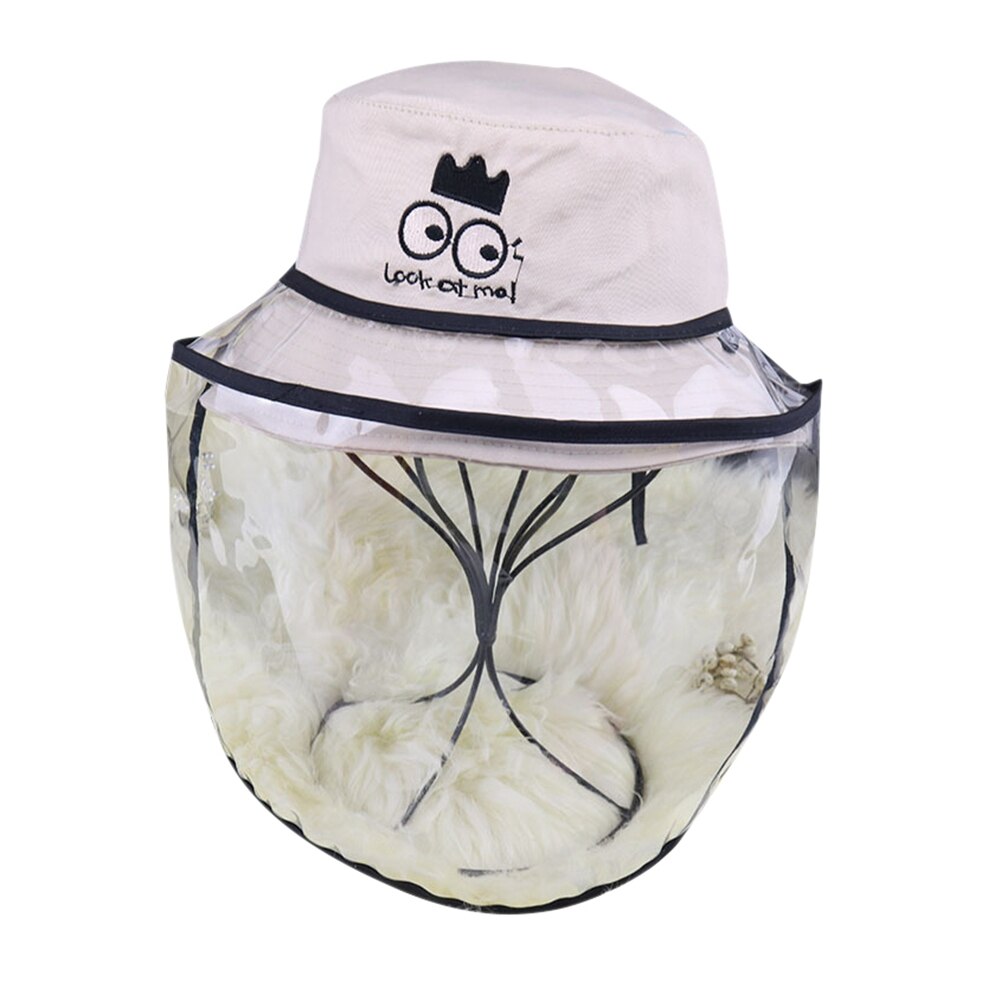Skyddshatt barn barn tecknad söt hinkhatt anti-spott stänk uv vindmössor med genomskinlig ansiktsskärm: 2
