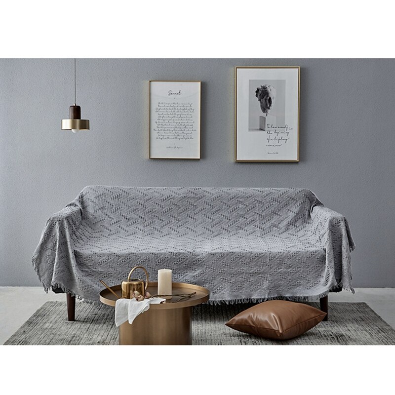 Grå plaid sofa håndklæde sofa tæppe stof stof støvbetræk