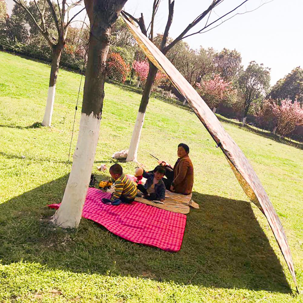 3x3M Camouflage Sun Shelter Awning Tent Tarp Outdoor Camping Rain Fly Anti UV Beach Tent Shade Camping Sunshade Canopy