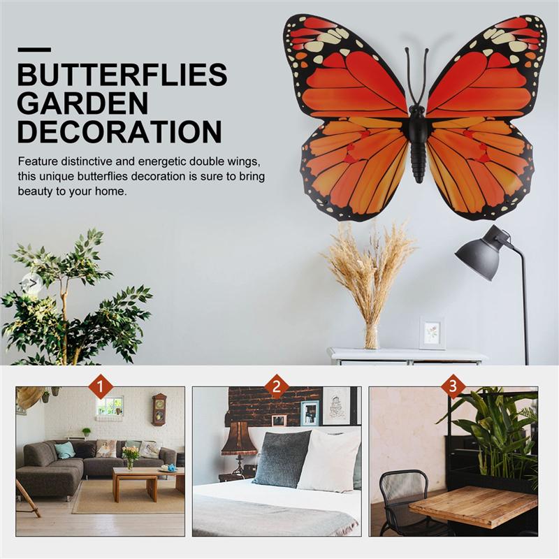 1Pc Tuin Decoratie Tuin Accessoires Tuinieren Jardineria Decor Draagbare Ornament Nep Vlinders Versiering Voor Indoor