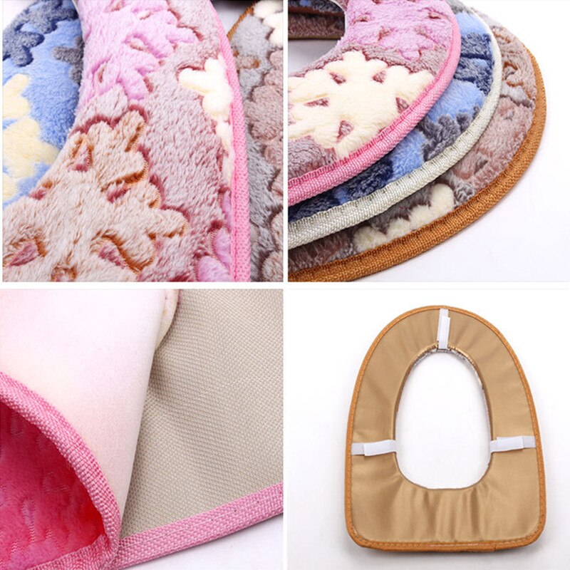 Calentador de baño con patrón de copo de nieve, alfombrilla lavable para asiento de inodoro