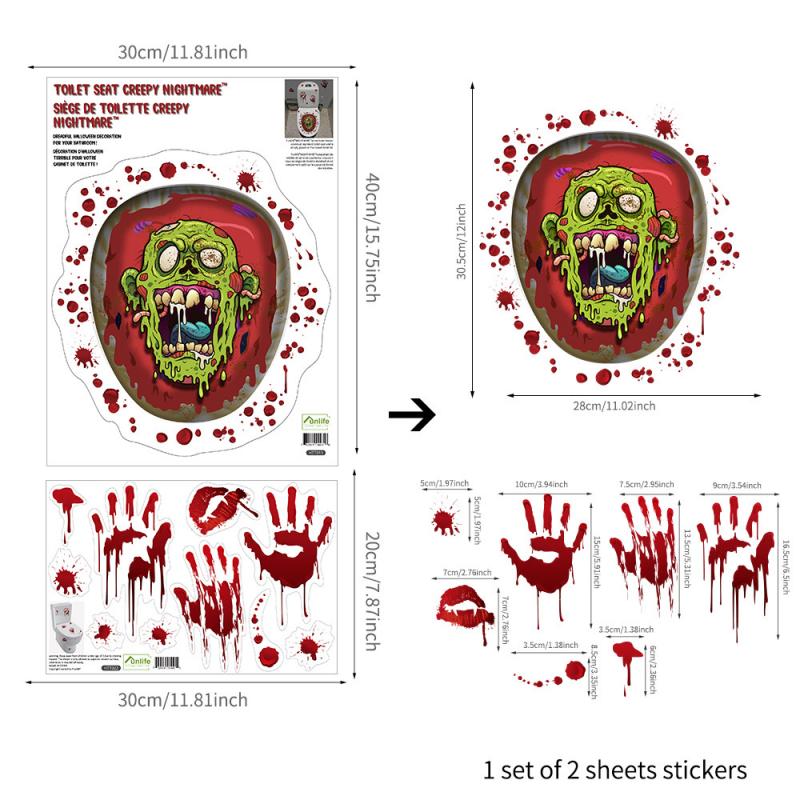 Halloween Toilet Wall Stickers Home Decoration Toilet Series Various Styles Horror Atmosphere Funny KTV Bar: 11