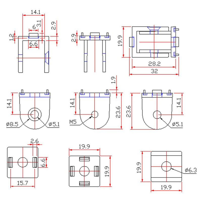 5Pcs Zinc Alloy Pivot Joint for Aluminum Extrusion Profile Series, Flexible Pivot Joint for Aluminum Profile