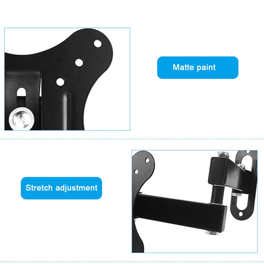 Soporte de montaje en pared telescópico giratorio ajustable para TV LCD, 14-26 pulgadas,